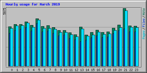 Hourly usage for March 2019