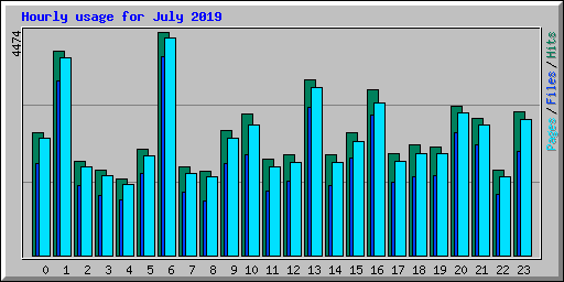 Hourly usage for July 2019